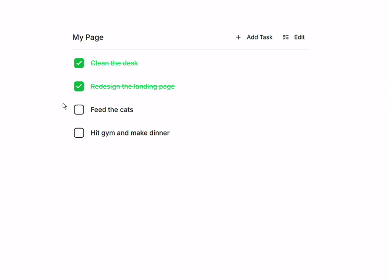 Minimal and focused UI